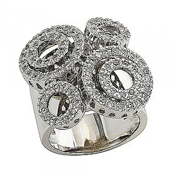 Серебряное кольцо с фианитом № 80555
