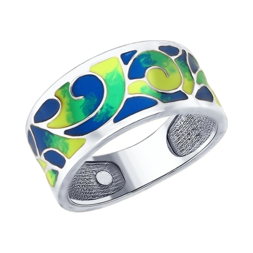 Серебряное кольцо с эмалью № 138472