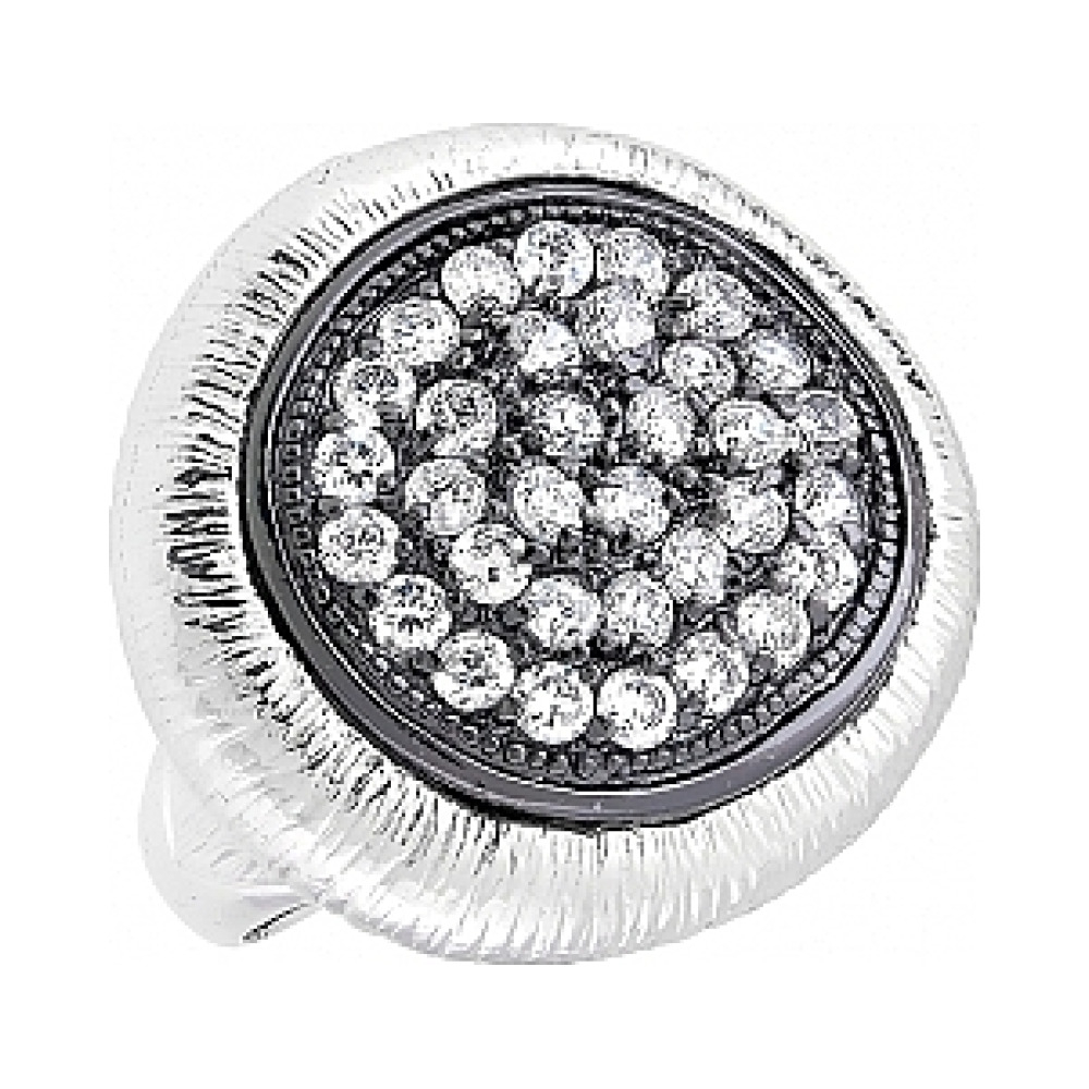 Серебряное кольцо с фианитом № 114286