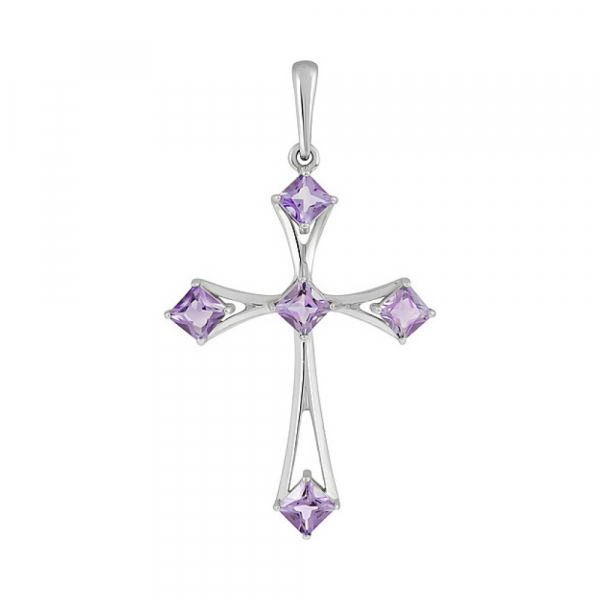 Серебряная подвеска с аметистом № 133157