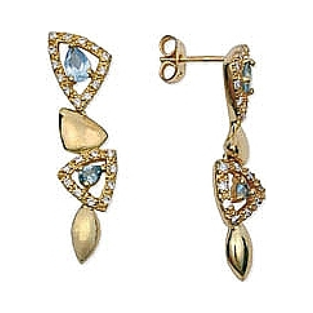  Серьги с синт. топазом и фианитомTED LAPIDUS  № 32471