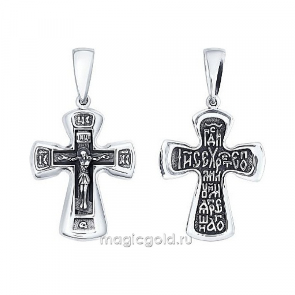 Серебряная подвеска без камня с черным покрытием № 159860