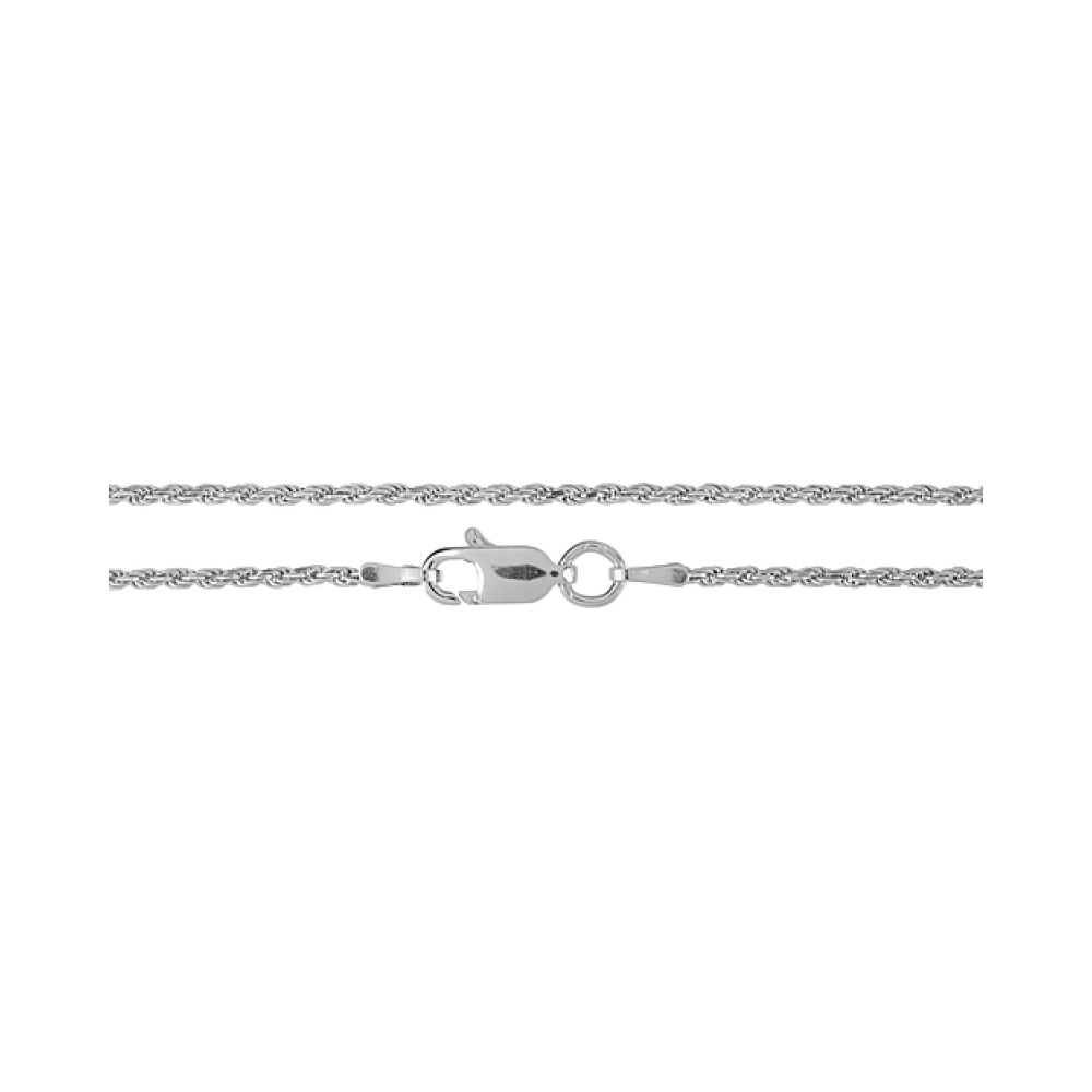 Серебряная цепь кордовая граненая родированная № 123438