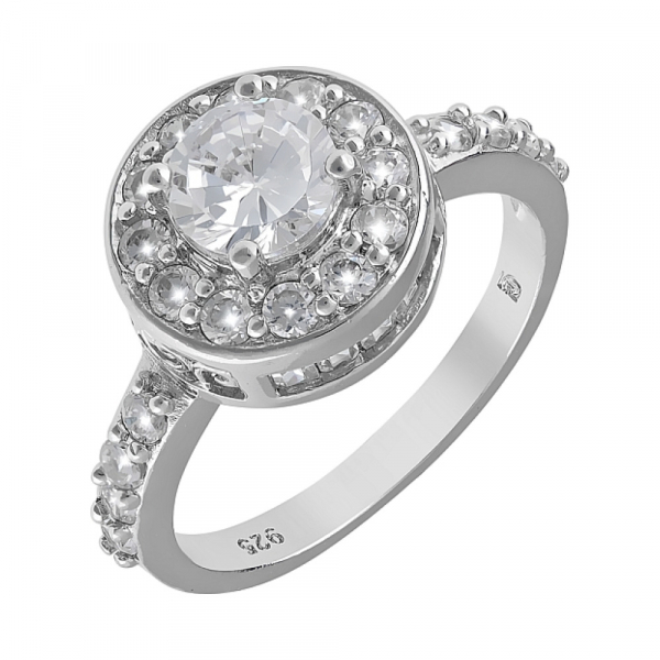 Серебряное кольцо с фианитом № 68303