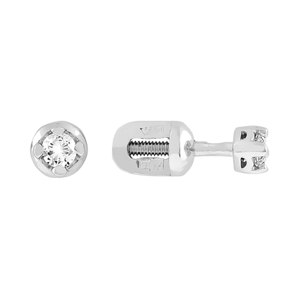 Пуссеты с бриллиантом № 105189