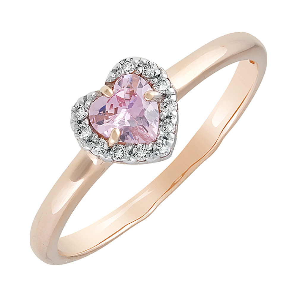 Золотое кольцо с фианитом № 129811