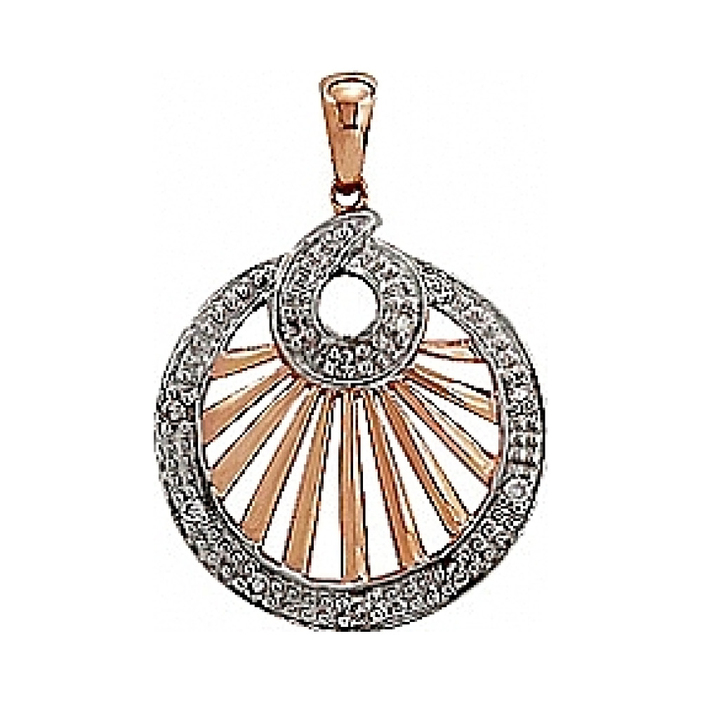 Золотая подвеска с бриллиантом № 75441