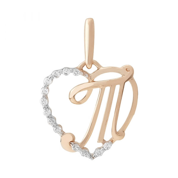 Золотая подвеска с фианитами № 110027