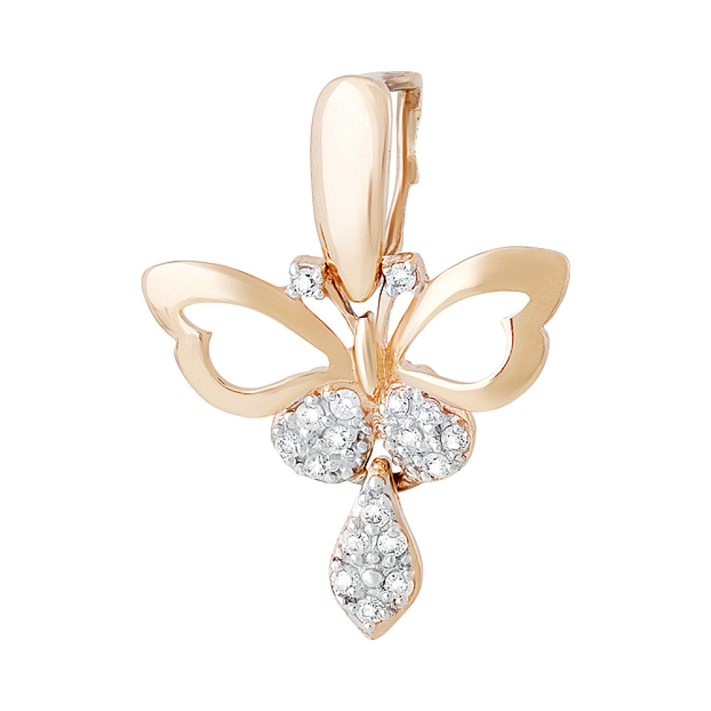 Золотая подвеска с фианитом № 131934