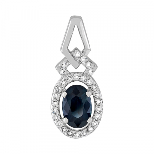 Золотая подвеска с бриллиантом и сапфиром № 119242