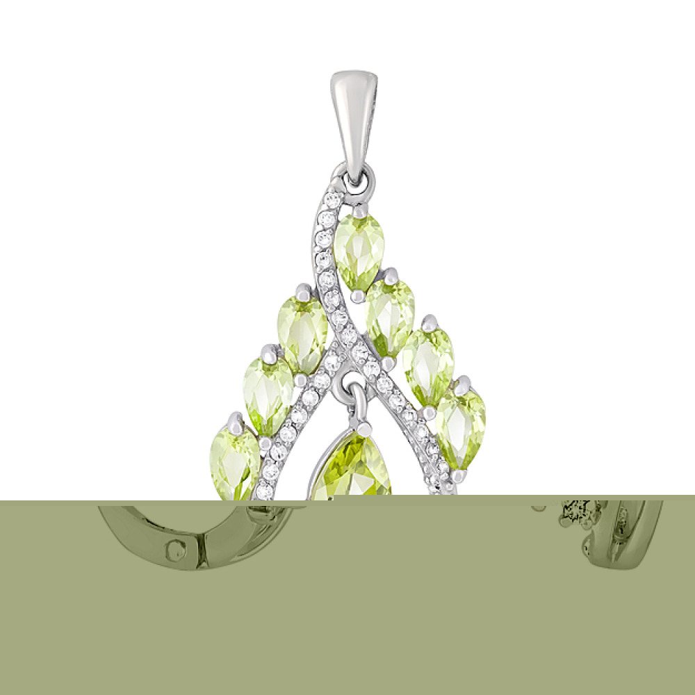 Золотые серьги с бриллиантом и топазом № 113800