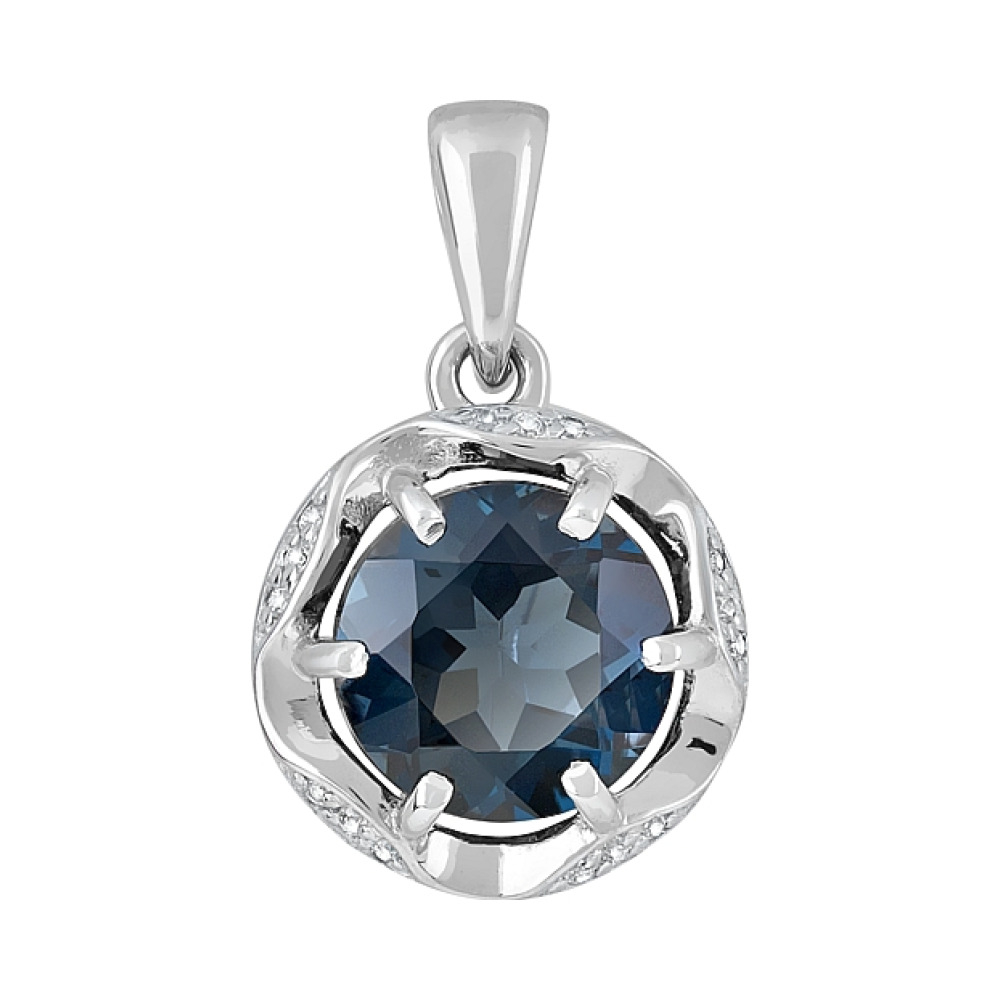 Золотая подвеска с топазом и фианитом № 119667