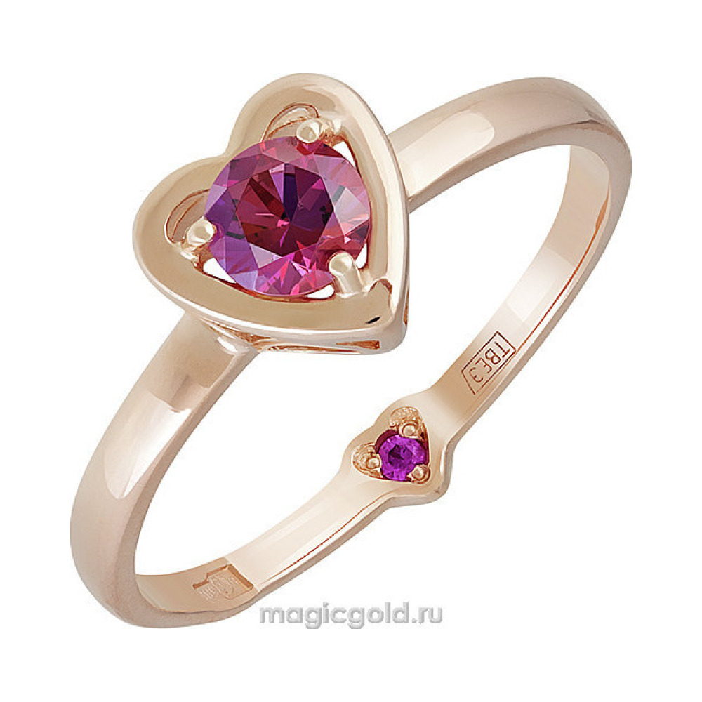 Золотое кольцо с фианитом № 140440