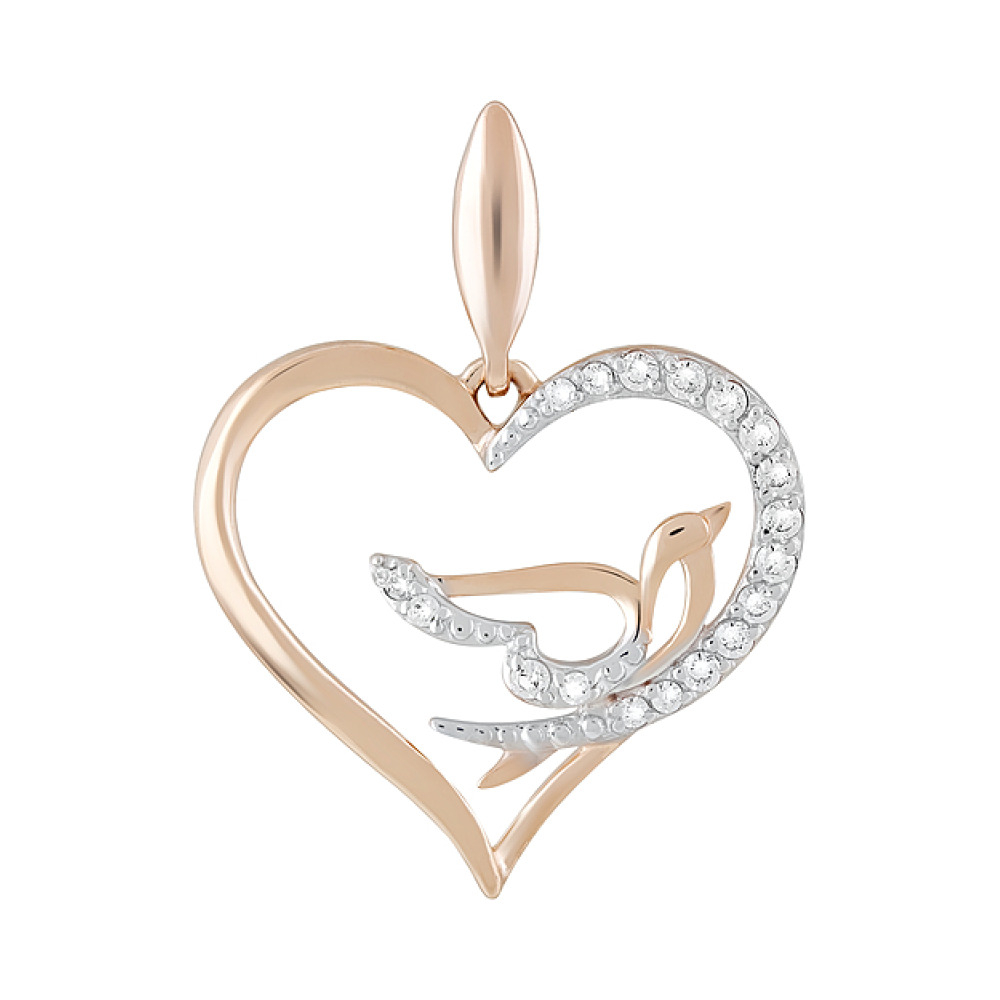 Золотая подвеска с фианитами № 126213