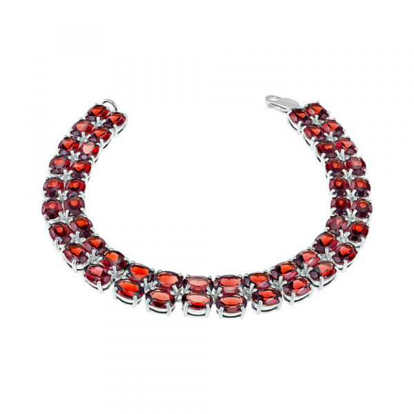 Серебряный браслет с гранатом № 123877