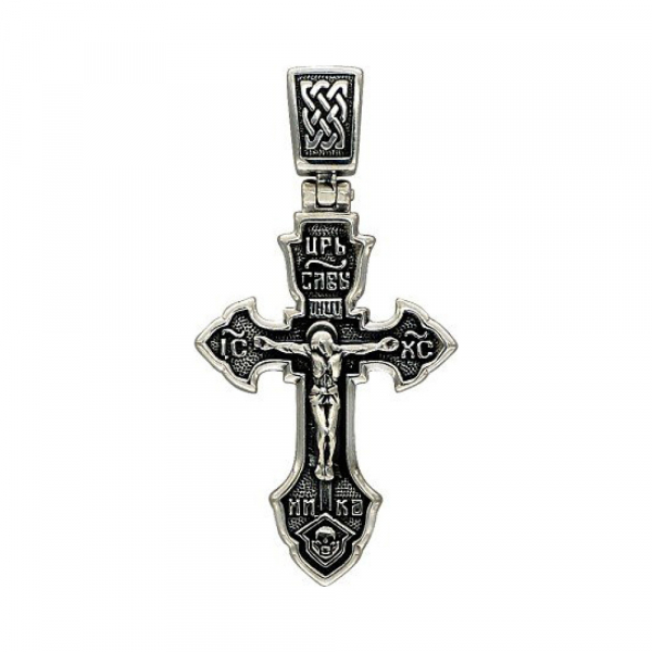 Серебряная подвеска без камня с черным покрытием № 159836