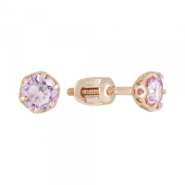 Пуссеты с фианитом № 122206