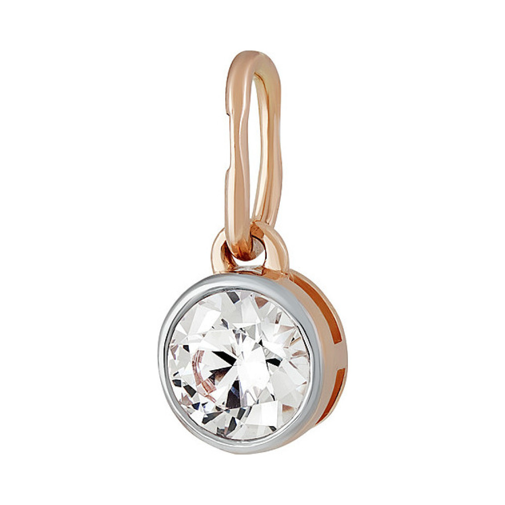 Золотая подвеска с кристаллом swarovski № 137075