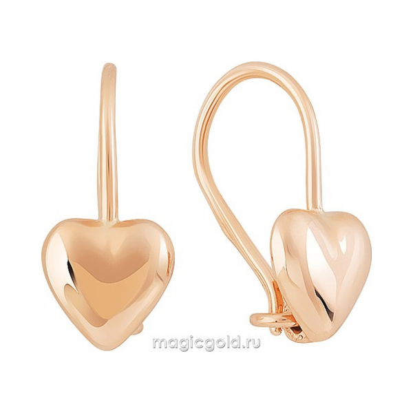 Золотые серьги без камня № 163811