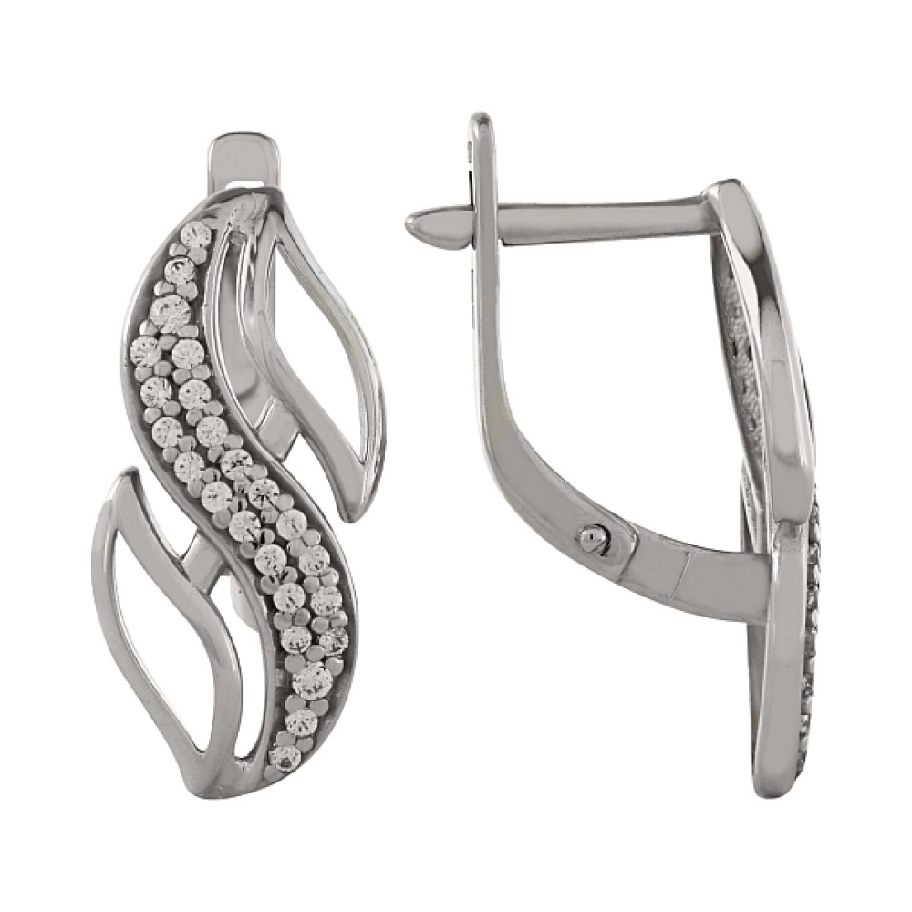 Золотые серьги с фианитами № 97354