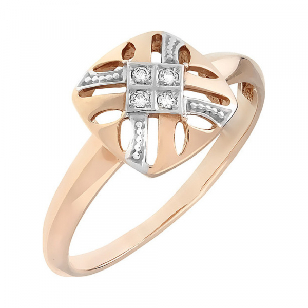 Золотое кольцо с фианитом № 72526