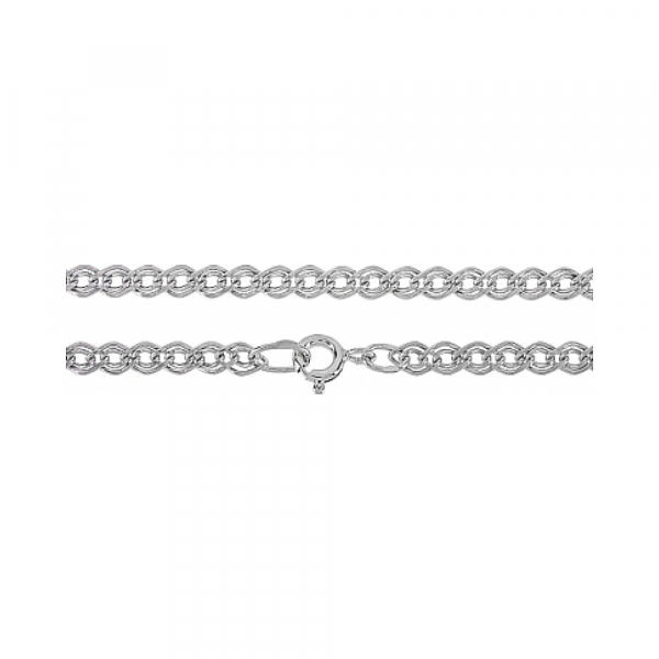 Серебряная цепь нонна родированная № 106993