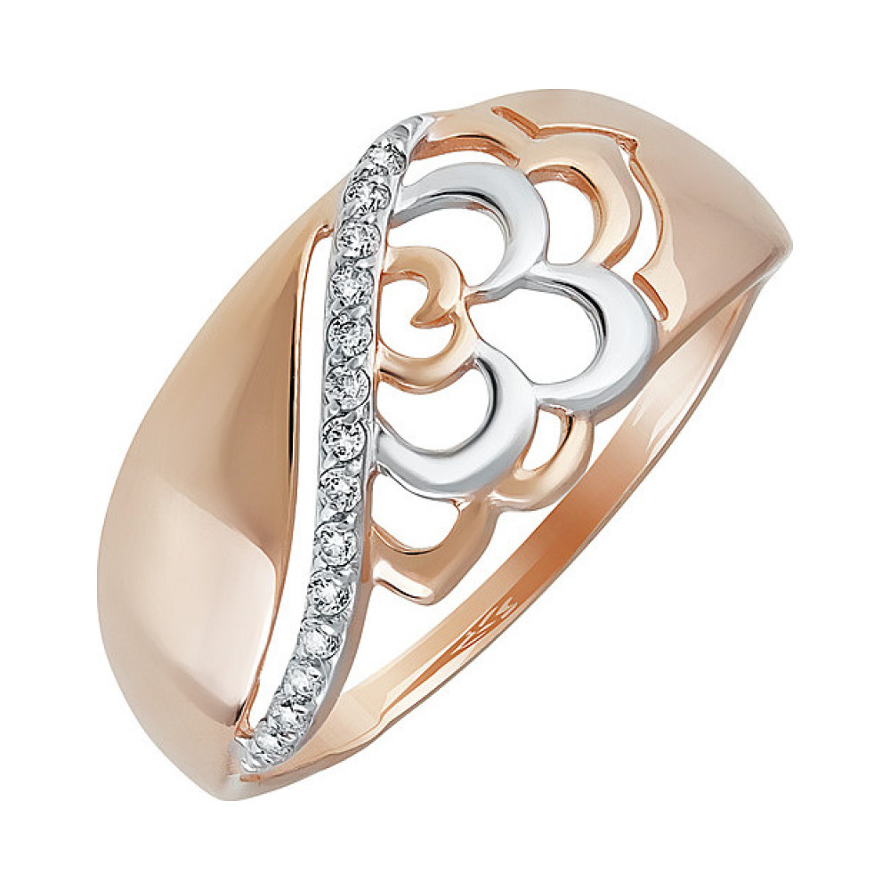 Золотое кольцо с фианитом № 136918