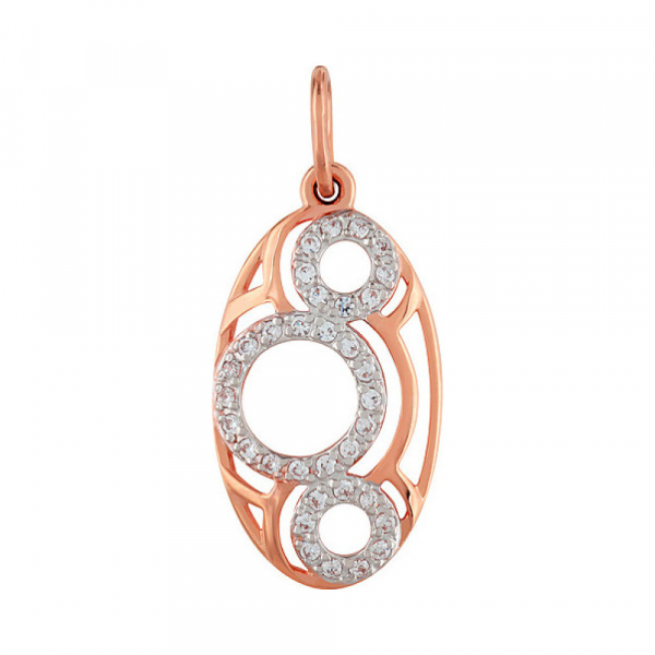 Золотая подвеска с фианитом № 82405