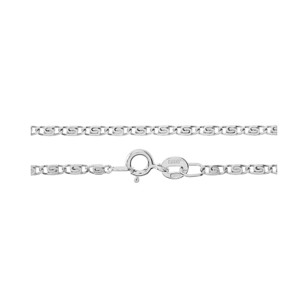 Серебряная цепь двойная спираль родированная № 109977