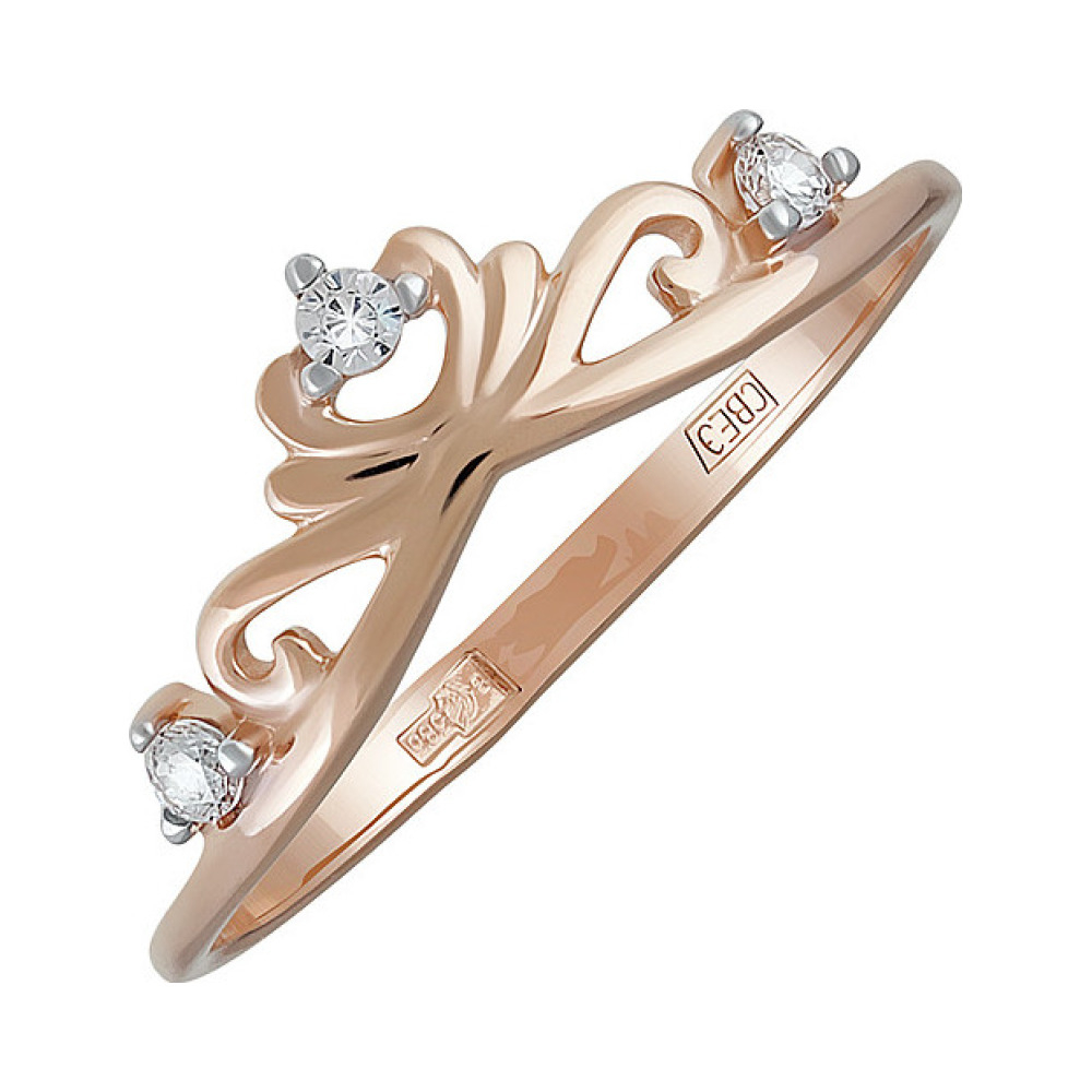 Золотое кольцо с фианитом № 137907