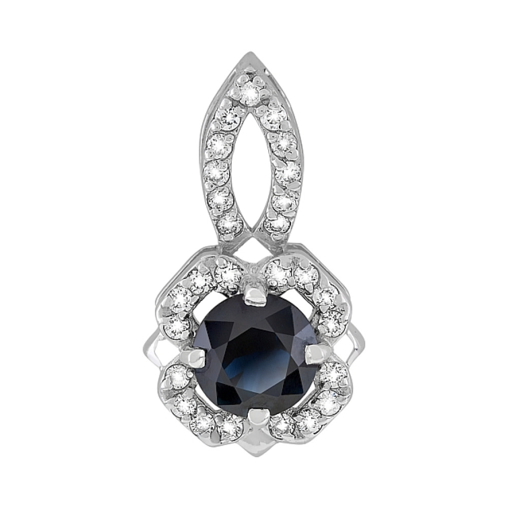 Золотая подвеска с бриллиантом и сапфиром № 119244