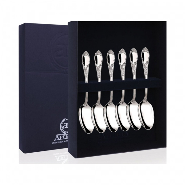 Набор 6 серебряных кофейных ложек  Престиж 