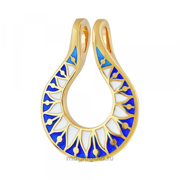 Серебряная подвеска с эмалью и золотым покрытием № 138945