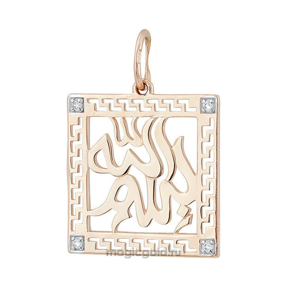 Золотая подвеска с фианитом № 141997