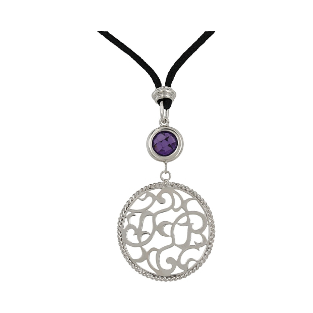 Серебряное колье с фианитами № 106715