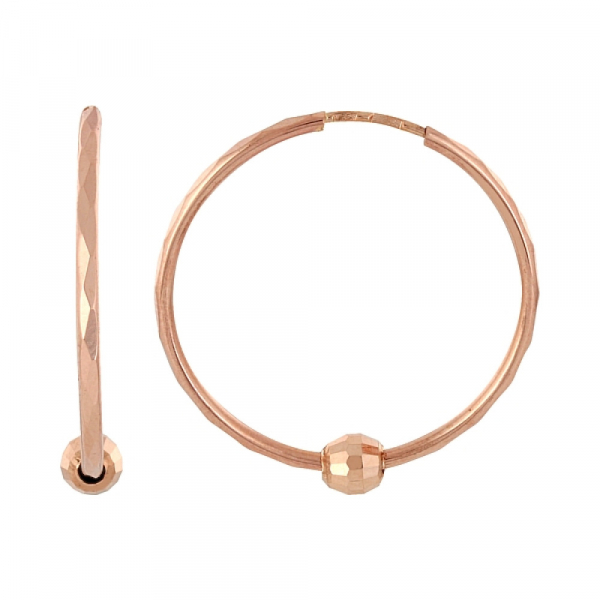 Золотые серьги без камня с алмазкой № 101588