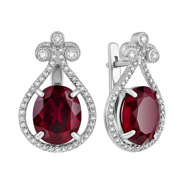 Серебряные серьги с алпанитом и фианитом № 133320