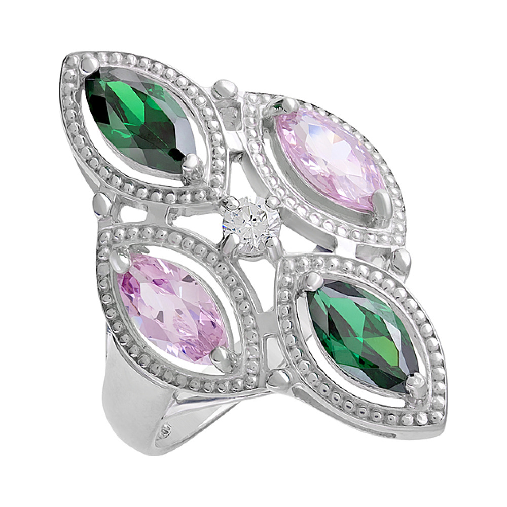 Серебряное кольцо с фианитом № 127981