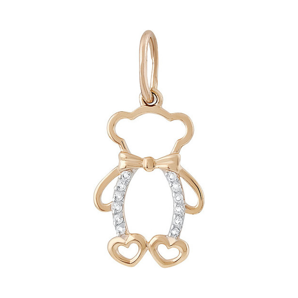 Золотая подвеска с фианитом № 134989