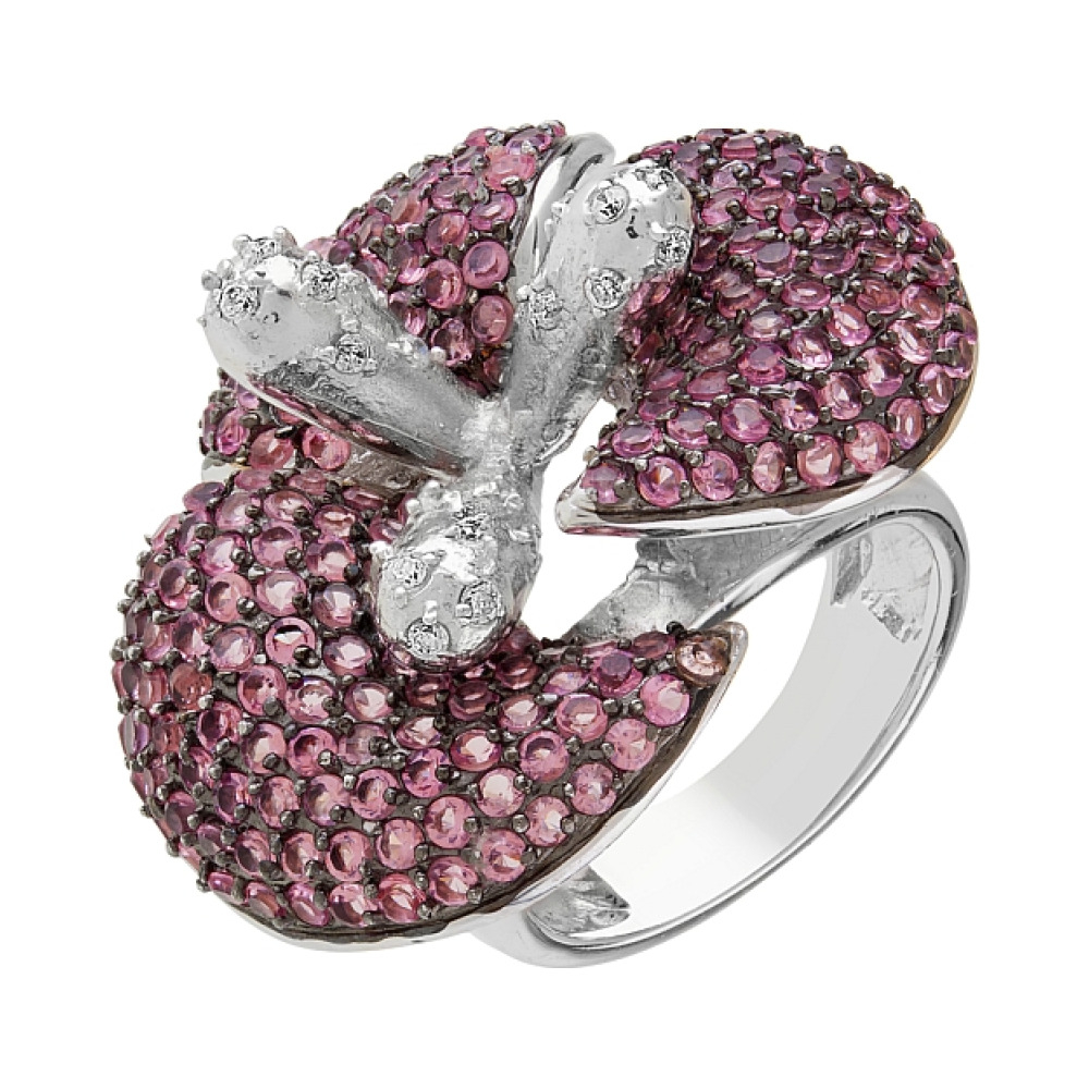 Серебряное кольцо с фианитом № 82621