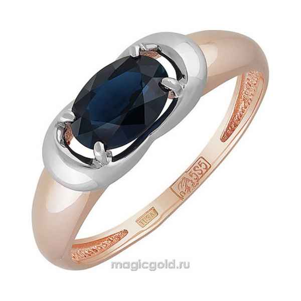 Золотое кольцо с сапфиром № 140252