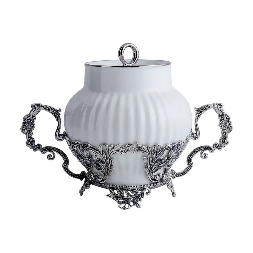 Серебряная сахарница  Симфония  с чернением