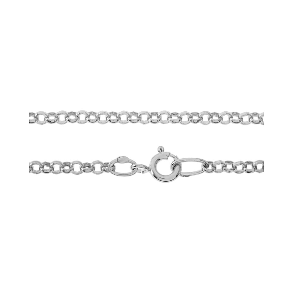 Серебряная цепь гороховая родированная № 109983