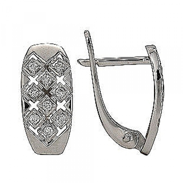 Золотые серьги с бриллиантом № 72498