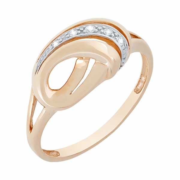 Золотое кольцо с бриллиантом № 83686