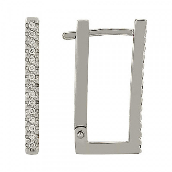 Золотые серьги с бриллиантом № 85263