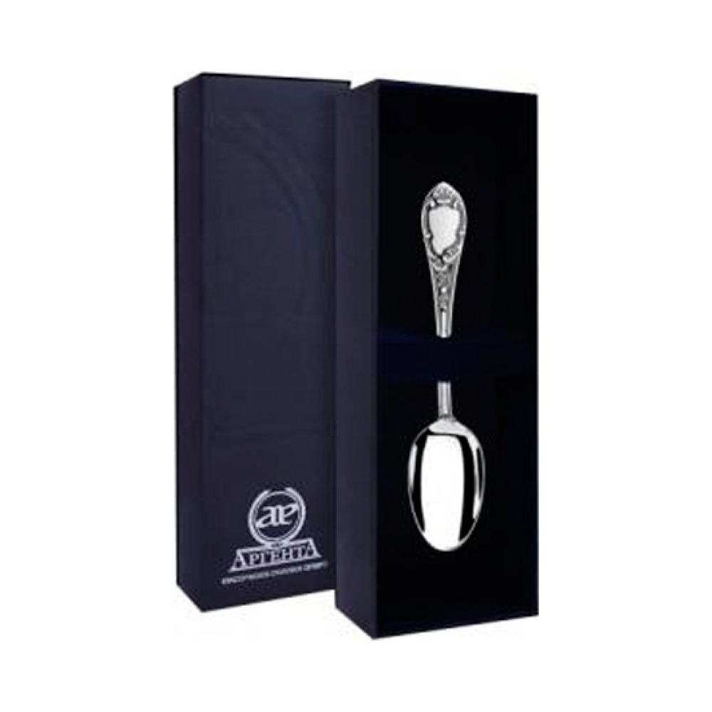 Ложка кофейная "Престиж" с чернением, серебро 925 пробы