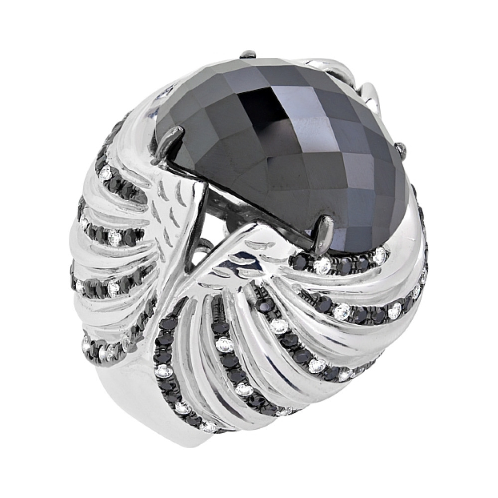 Серебряное кольцо с фианитом № 83544