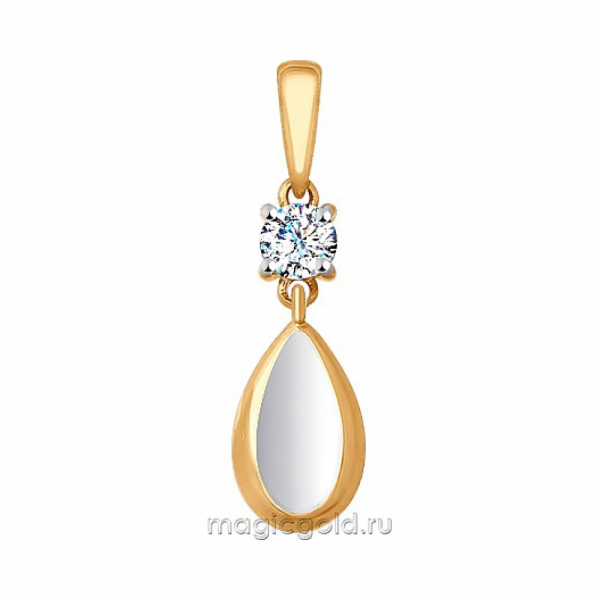 Золотая подвеска с фианитом № 165876