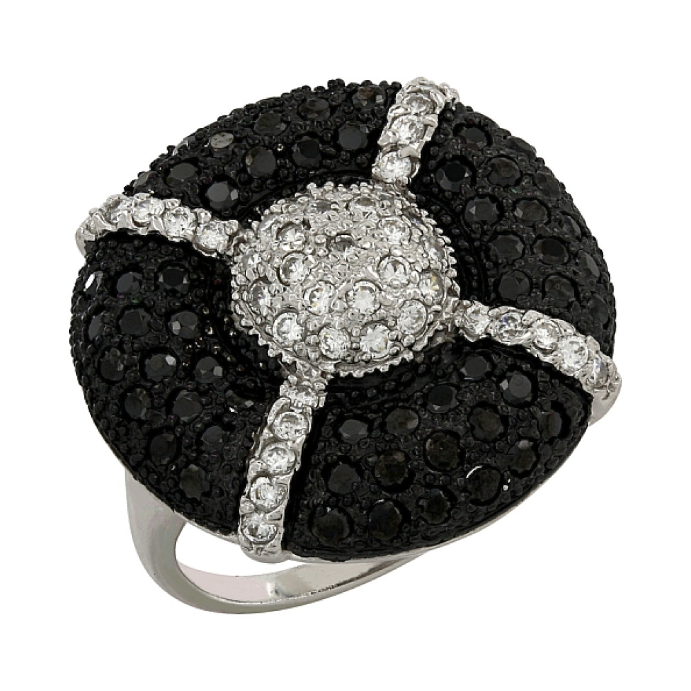 Серебряное кольцо с фианитом № 106281